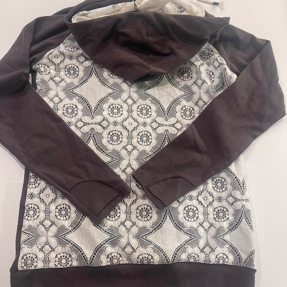 Brown and white boot barn lace hoodie. New with tags. - Picture 8 of 8